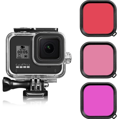 60M Waterproof Case Underwater Tempered Glass Diving Housing Cover Lens Filter for GoPro Hero 8 Black Camera Accessories