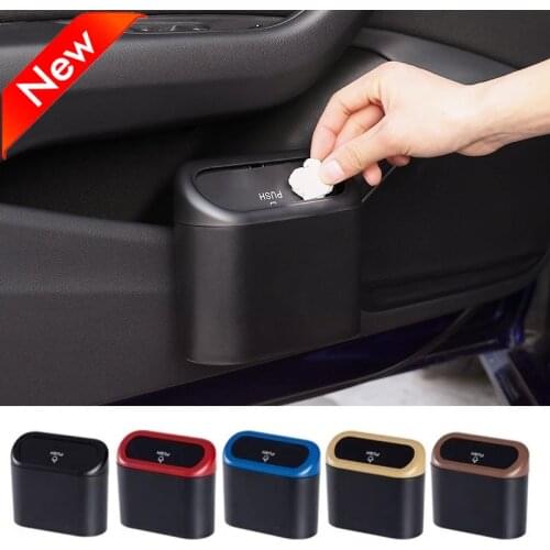 Car Trash Can Interior Organizer Storage Box Car Garbage Bag Press Sealed Trash Can Auto Storage Bin Accessories