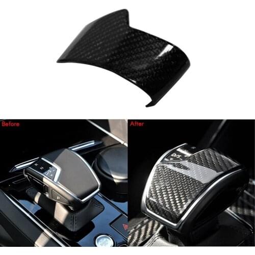 Car Carbon Fiber Gear Shift Knob Head Cover Sticker Trim Fit for Touareg 2019-2021 Car Shift Knob Cover Trim