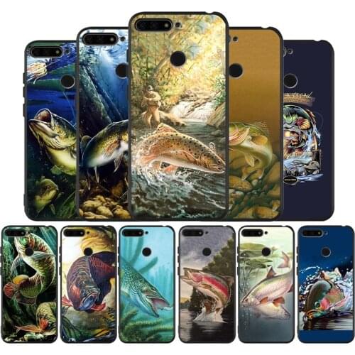 Carp black Silicone Phone Case For honor 20 Pro 8 8X 9 10 20 Lite for Mate 10 30 Lite Pro cove
