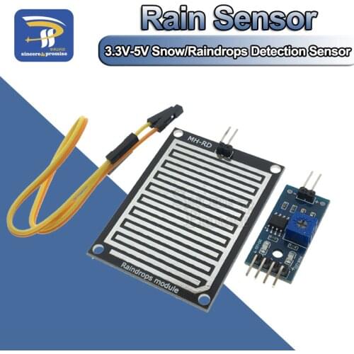 DC 3.3V-5V Snow/Raindrops Detection Sensor Module Dual Double sided Rain Weather Module Humidity For Arduino Robot Car Diy Kit