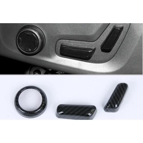 For Volvo XC60 2018 6PCS Luxurious Carbon Fiber ABS Chrome Seat Adjustment Knob Button Switch Cover Trim Car Styling Accessories