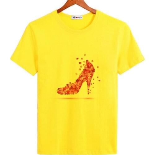 BGtomato pink high heel printing tshirt men beautiful summer shirts creative design funny tops good quality casual t-shirt men