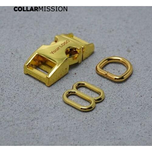 10mm Engraving(metal buckle+adjust buckle+D ring/set)for backpack DIY dog cat collar webbing sewing accessory premium quality