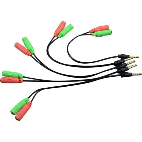 Cable Jack 3.5mm Audio Cable 3.5 mm Jack Stereo Audio Male to 2 Female Headset Mic Y Splitter Cable Adapter Dropshipping 2021
