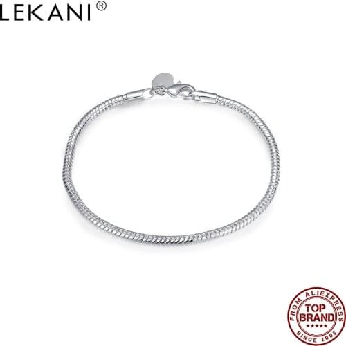 LEKANI Bracelet For Women Plating Silver Round Snake Shape Romantic Unisex Jewelry Party Valentine Day Gift Hot Sale 2021