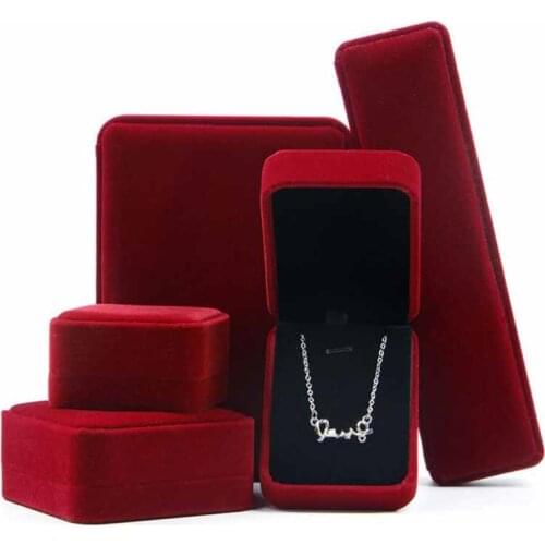 Multi color gray/ pink /black Square Velvet Jewelry Earring Ring Display Box Storage Gift Packaging Box Portable Travel Wedding