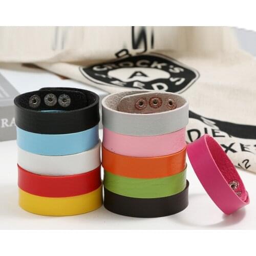 Multi Color Adjustable Womens Leather Bracelets Vintage Wrap Wristband Bracelets for Men Trendy Jewelry