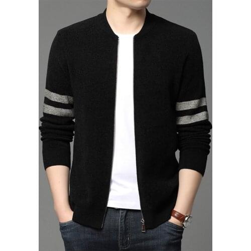 2021 Spring Autumn Mens Sweaters Warm Long Sleeve Zipper Cardigan Sweaters Men Casual Knitwear Sweater Coat Male Clothes E192