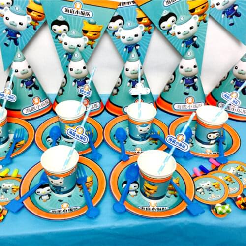 The Octonauts Theme Party Decoration Barnacles Kwazii Peso Paper Cup Plate Hat Baby Shower Balloons Kids Birthday Party Supplies