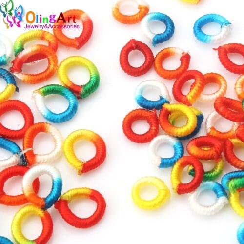 OlingArt Colorful lines braided Clasps 6mm/7mm 100pcs Applicable to round leather rope/cord DIY bracelet necklace Jewelry making