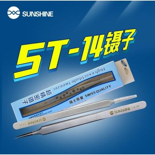 ST - 14/14 s hard slender beak tweezers precision electronic maintenance straight curved pointed watch beauty tweezers