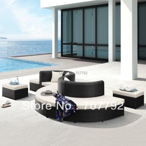 Hot sale new design wicker multi-shape rattan conversation set