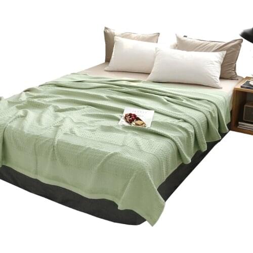 Pure Cotton Towel Bed Summer Thin Cotton Vintage Blanket Single Child Air Conditioning Blanket Nap Summer Blanket Solid Color