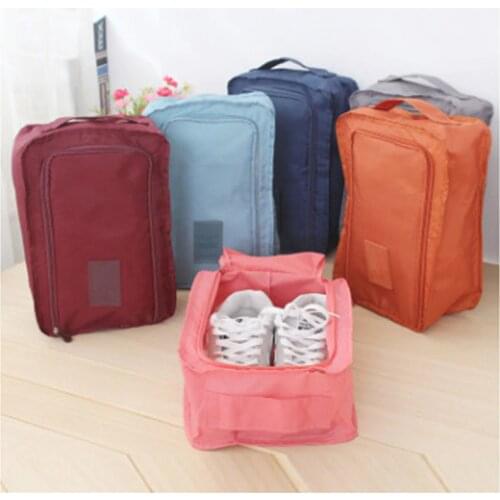 Portable Waterproof Shoes Bag Organizer Storage Pouch Pocket Packing Cubes Handle Nylon Zipper Shoe Bag for Travel