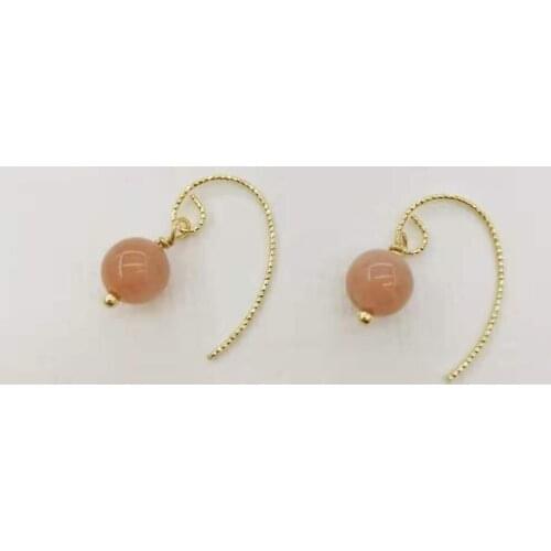 Simple Drop Cats Eye Sunstone Earrings Natural Gemstones Pendants Charms 14K Gold Filled Dangle Earrings For Women Gift Classic