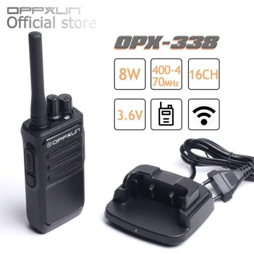 OPPXUN OPX-338 Walkie Talkie UHF 400-470 MHZ Portable Ham Radio Station 8W Long Range for Hunting Telsiz Two Way Car Cb Radio