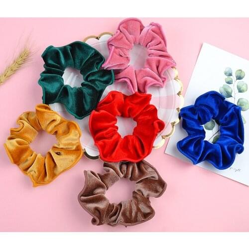 New 1PCS Velvet Scrunchie Elastic Hair Rubber Bands For Women Girls Tie Hair Ring Rope Ponytail Holder Accessories 138