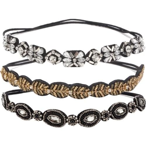 Luxury Handmade Rhinestone Beads Elastic Headbands For Women Good Quality Wedding Hair Accessories Bridal Hair Bands Headwear