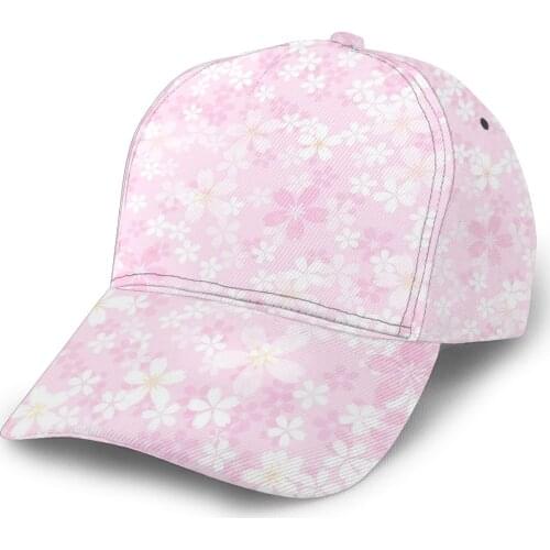CINESSD Cherry Blossom Pink Spring Flowers Baseball Cap Fashion Men Hat Cap Summer Dad Hat Male Sports Hat