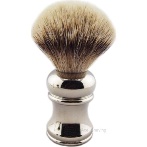 Knot Size 24mm Silvertip/Finest Badger Hiar Shaving Brush Holder Stainless Metal Handle Stand