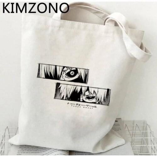 Tokyo Ghoul shopping bag bolsa shopping canvas cotton reusable bag foldable reusable sacola sac cabas grab