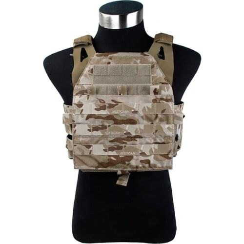 Jim Plate Carrier 2.0 Swimmer Cut Fit Zipper Panel Pouch Military Tactical Vest Multicam® Arid SKU3399(051587)