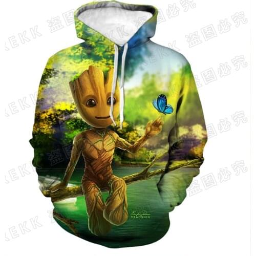 Cool Super Hero Groot Hoodies Men Women Children 3D Print Fashion Sweatshirt Pullover Boy Girl Kids Casual Streetwear Coat