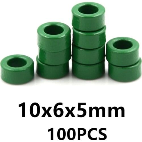 Inner 6mm 0.24'Small inductor Ferrite Core 10X6X5mm Electronics EMI Filter Ferrite Ring RF Choke Ferrite bead
