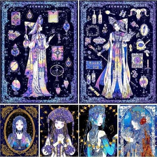 Magic Princess Witch Girl Witchcraft Wall Art Canvas Painting Wizard Posters And Prints Decoration Wall Pictures For Living Room