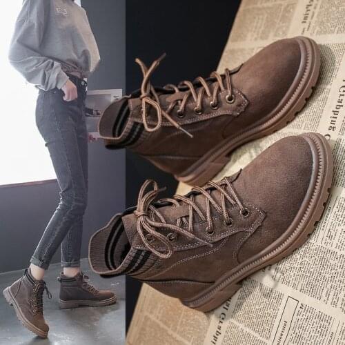 Womens 2020 Autumn Winter Platform Boots Women Leather Waterproof Timber Land Shoes Ladies Thick Bottom Non-slip Chelsea Boots