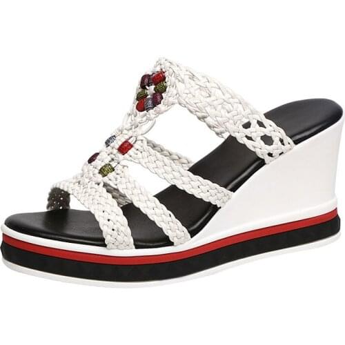 Women Summer Sandal Platform Shoes Mules Wedges Open Toe Casual Slides Ladies Beach Slipper Sandalias Femme Zapatos De Mujer