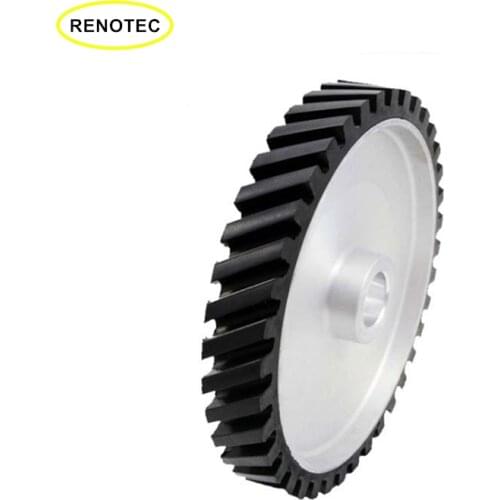 1PCS 150*50mm Diagonal Rubber Contact wheel Belt Grinder Wheel Abrasive Belt Machine Set Aluminum Core 25.5 Hole Durable