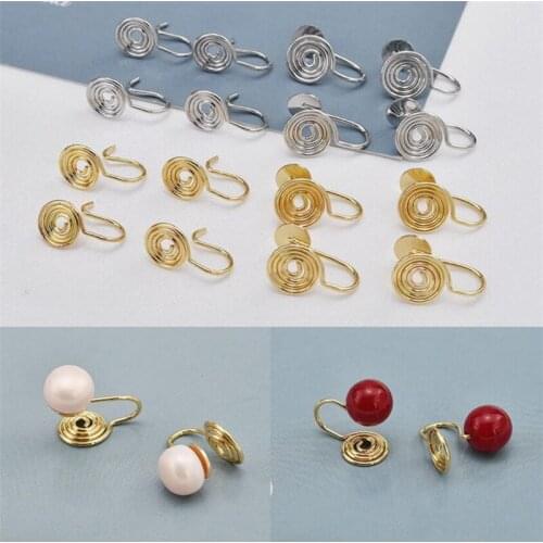 10pcs/lot new creative metal geometric ear clip connectors for diy earrings jewelry making material accessories