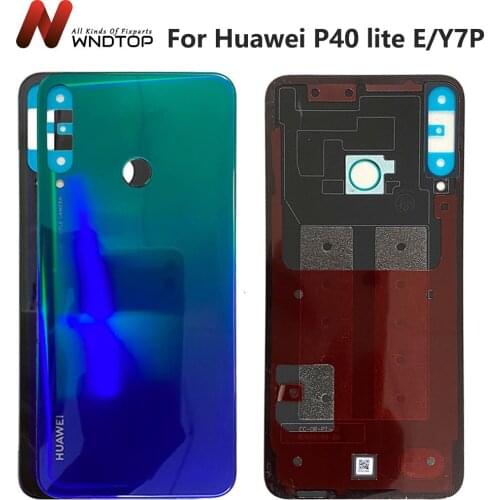 100% Original Glass Back Housing Door For Huawei P40 Lite E Rear Battery cover Replacement Y7P Back Cover