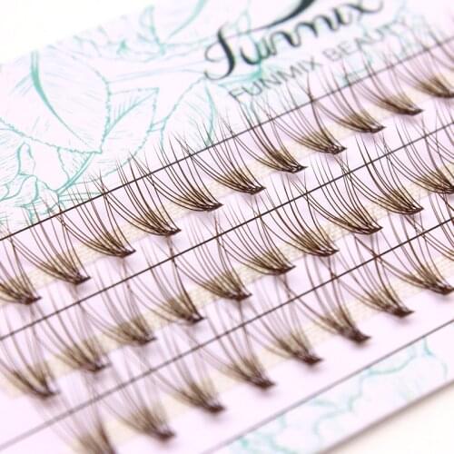 0.07mm Cluster False Eyelashes Soft Individual Eyelash Extension Dark Brown Fake Eye Lashes Faux Mink Eyelash Extension