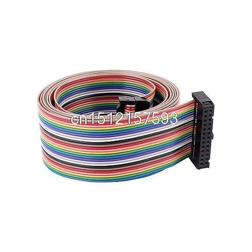 4.8ft 26 Pin 26 Way F/F Connector IDC Flat Rainbow Ribbon Cable for Arduino DIY