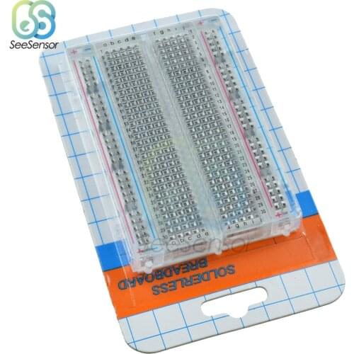 400 Tie Points Transparent Solderless PCB Breadboard Mini Universal Test Protoboard DIY Bread Board for Bus Test Circuit Board