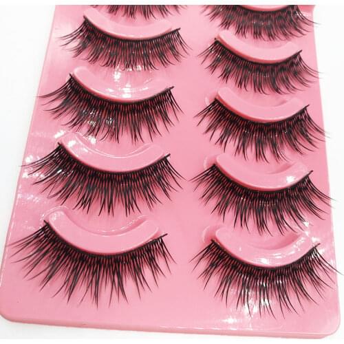5 Pairs False Eyelashes New Thick Natural Cross False Eyelashes Handmade Eyelash Eye Makeup Tools