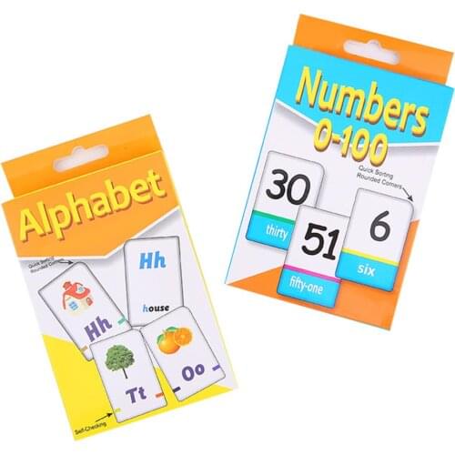 51Pcs Children English Alphabet Arabic Numbers Learning Flash Paper Card kids Education Toys Primary student supplies teach tool