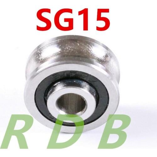 Free shipping 10 pcs SG15 SG5RS U Groove ball bearings 5x17x8x9.75mm for tracking guide roller bearings