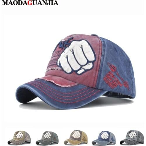 High Quality Unisex Letter Fist Embroidery Baseball Cap Summer Men Hip Hop Snapback Cap Women Outdoor Sunshade Caps Bone Gorras