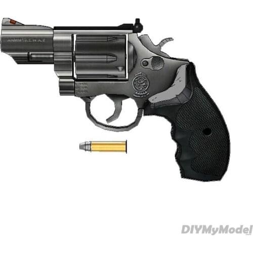 DIYMyModeI 3D Paper Model Gun US M66 Revolver Scale 1:1 Firearm Pistol Handmade Puzzles Manual Creative Gift