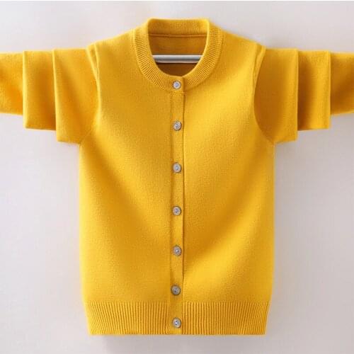 Baby clothes spring and autumn childrens sweater cardigan 3-12Y baby boy knitted sweater baby girl solid color knitted cardigan