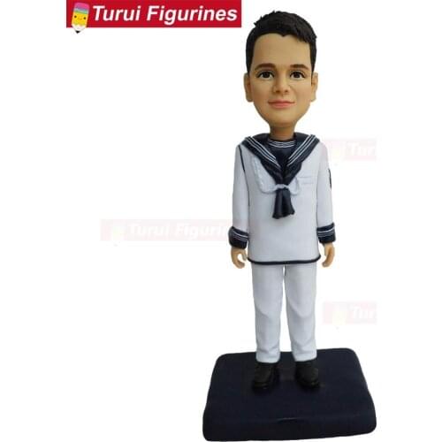 Boy figurines toy dolls birthday cake topper holy communion custom bobblehead people figurine resin clay miniature doll gift