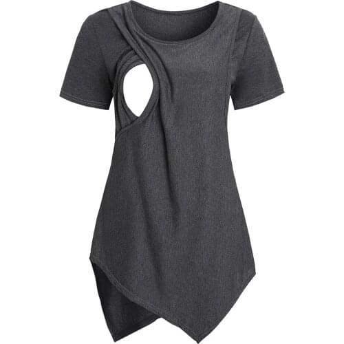 Maternity Pregnant Women T-shirts Short Sleeve Nursing Baby Breastfeeding T-shirt Maternity Clothing Pregnancy Tops Футболка