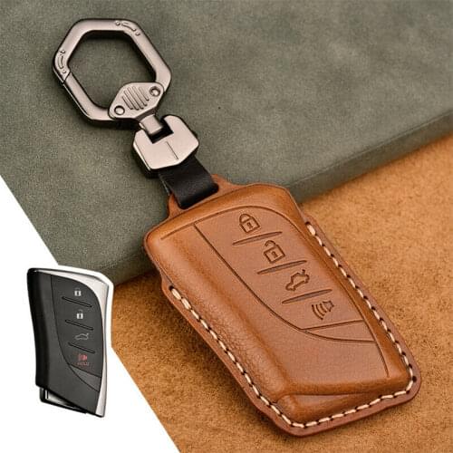 Genuine Leather Remote Key Case Fob Cover 4 Buttons For Lexus ES UX NX LC500 UX200 ES350 UX200 LS500 LS500H LC500h ES300h