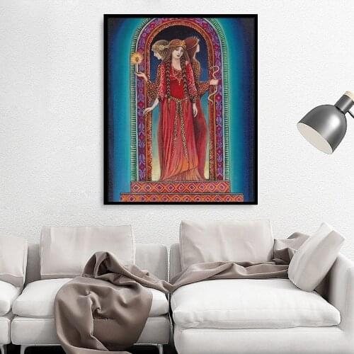Hecate Goddess of the Crossroads Print And Canvas Painting Poster Pagan Mythology Psychedelic Bohemian Gypsy Goddess Art