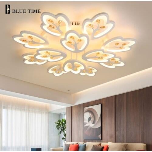 Modern Led Chandelier White Ceiling Lamp Fixtures 110V 220V Chandelier Light for Living room Bedroom Dining room Kitchen Lustres
