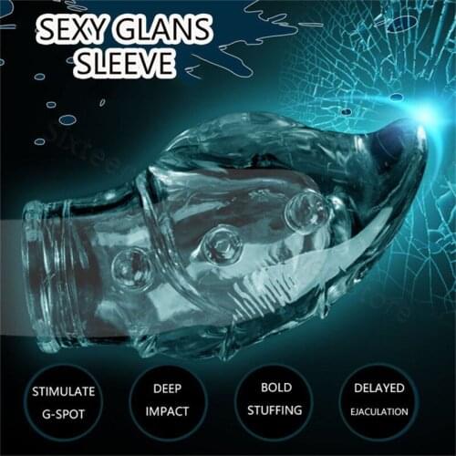 New Extend 2.7cm glans Cuff Reusable Condoms For Men Penis Extender Sleeve Cock Ring Dick Enlargement Finger Condom Toys For Men